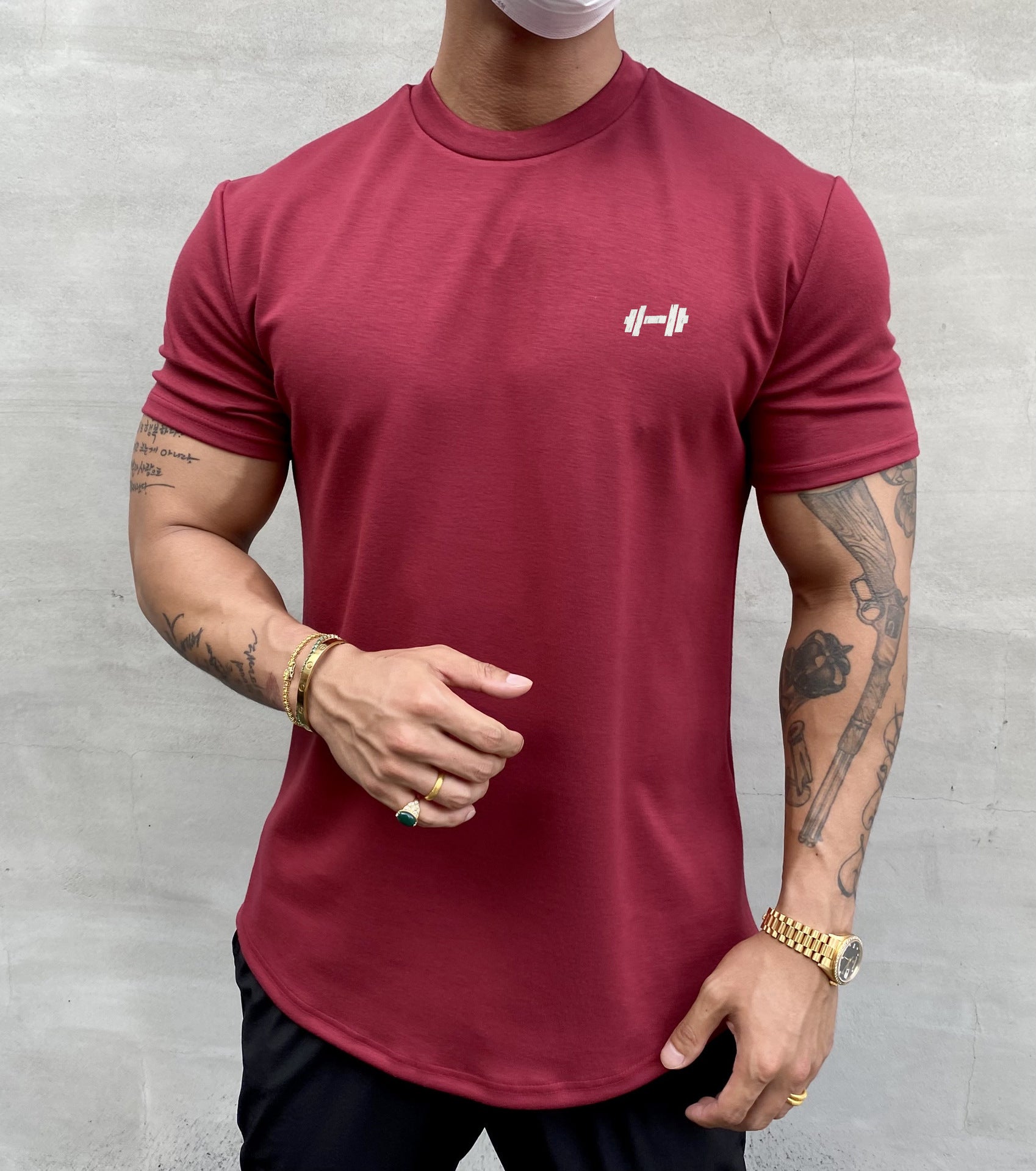 Steven – American Slim Fit Muscle T-shirt met Ronde Hem en Korte Mouwen