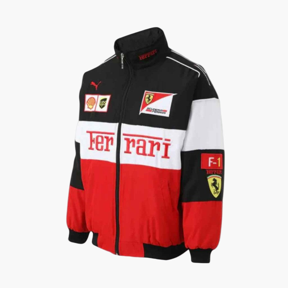Unisex Ferrari Racing Jas Vintage Motorsport Stijl – Iconische Autosport Look