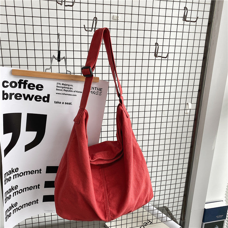 Casual Dames Oversized Canvas Schoudertas met Verstelbare Band