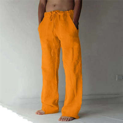 Men's lounge pants – comfortabele wijde broek met hoge taille en trekkoord – casual broek voor heren