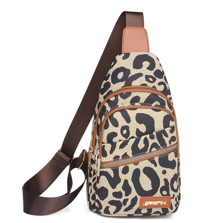 Natalie – Luipaardprint Schoudertas met Hoofdtelefoonaansluiting