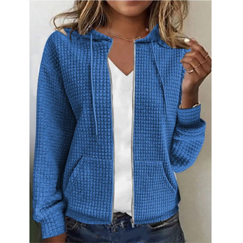 Lydia – Lange Mouwen Sweaterjas met Rits en Capuchon