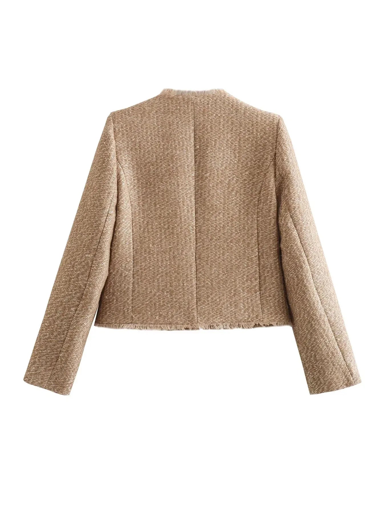 Dames Tweed Blazer – Klassiek & Modern, Slim Fit, Elegant voor Dagelijks Gebruik