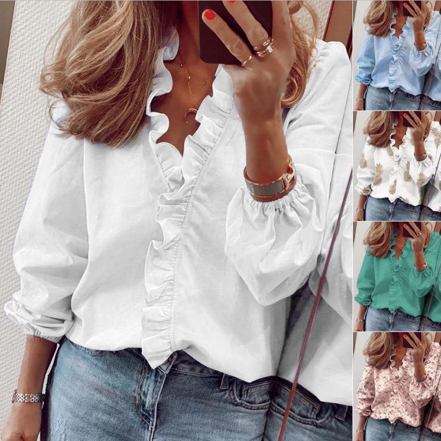 Phoebe – Lange Mouwen Blouse met Ruches