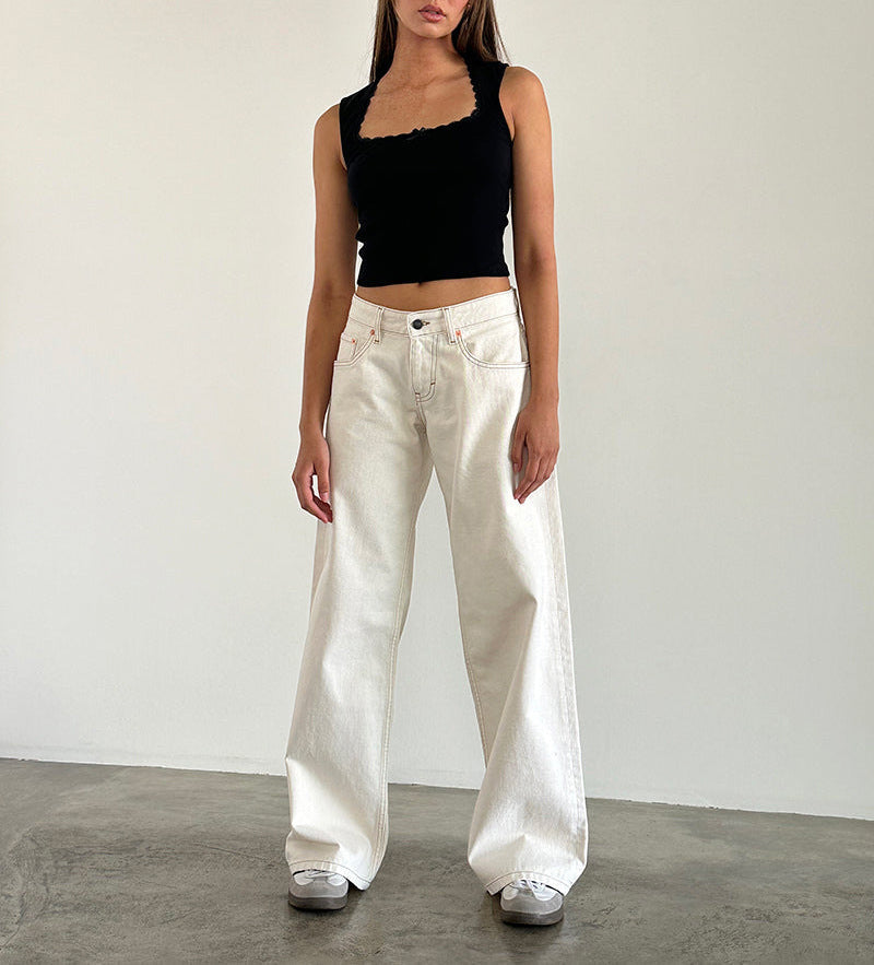 Vanessa – Brede Denim Broek met Vrouwelijke Snit