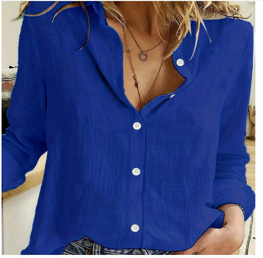 Dames Casual Blouse met Losvallende Pasvorm en Diepe V-Hals – Voor Een Relaxte en Vrouwelijke Look