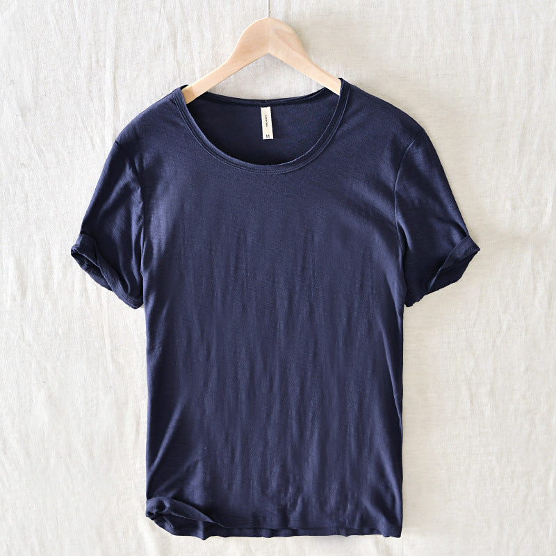 Tim – Ademend Kortemouwen T-shirt in Effen Kleur