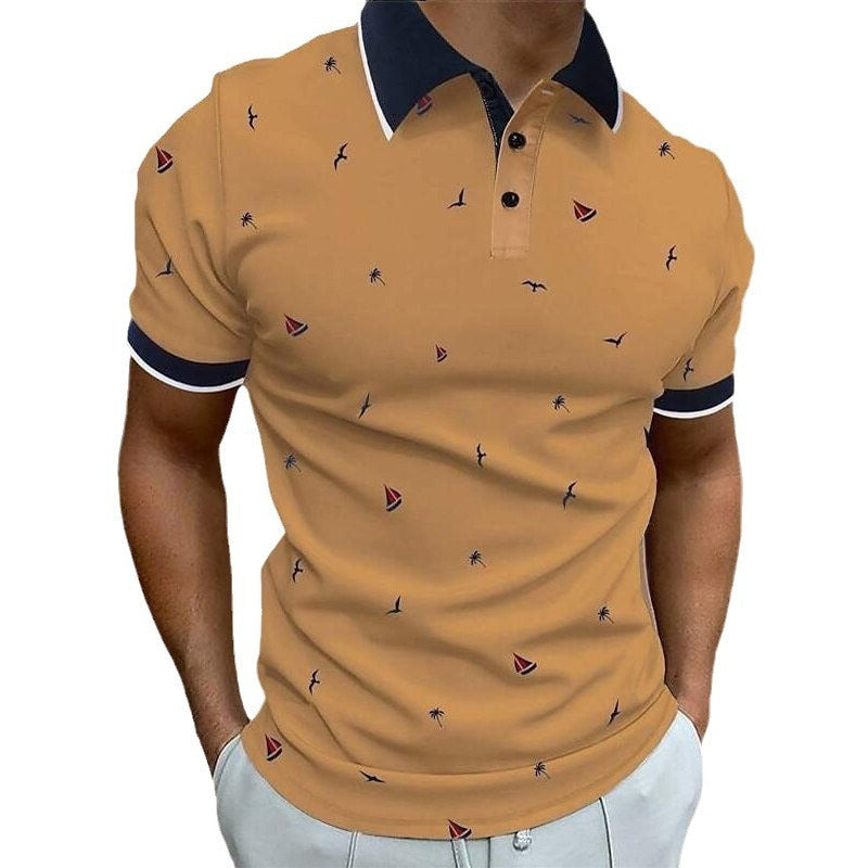 Neville – Korte Mouw Streetstijl Overhemd met Zeilbootprint