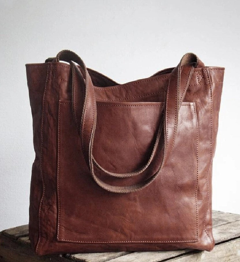 Natasha – Vintage Dames Schoudertas met Zakken