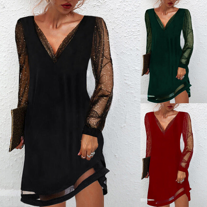 Samantha – Jurk met Kant en V Hals