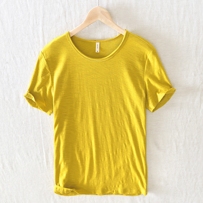 Tim – Ademend Kortemouwen T-shirt in Effen Kleur