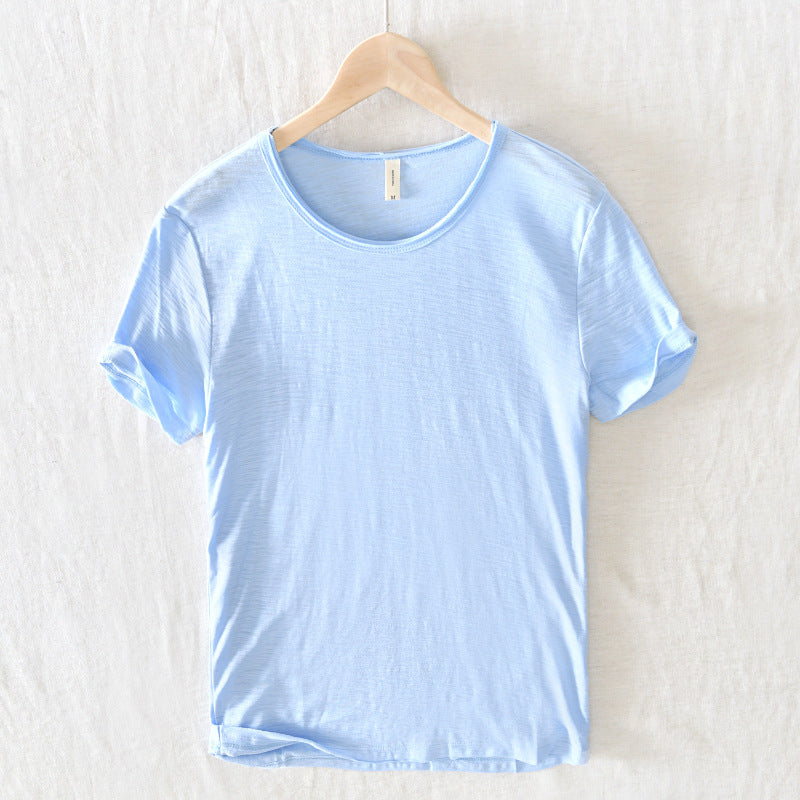 Tim – Ademend Kortemouwen T-shirt in Effen Kleur