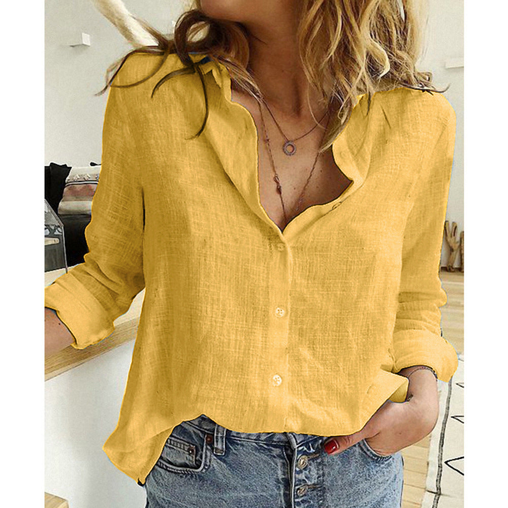 Dames Casual Blouse met Losvallende Pasvorm en Diepe V-Hals – Voor Een Relaxte en Vrouwelijke Look