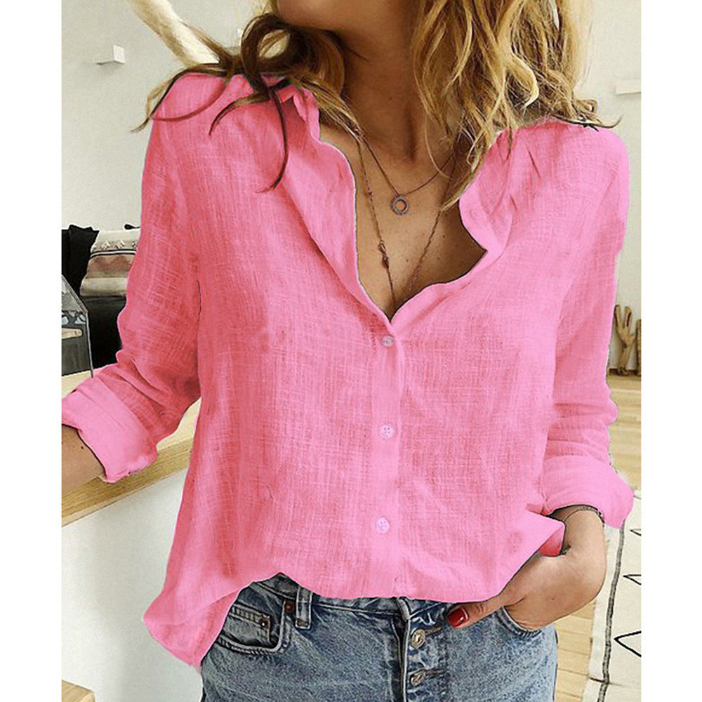 Dames Casual Blouse met Losvallende Pasvorm en Diepe V-Hals – Voor Een Relaxte en Vrouwelijke Look