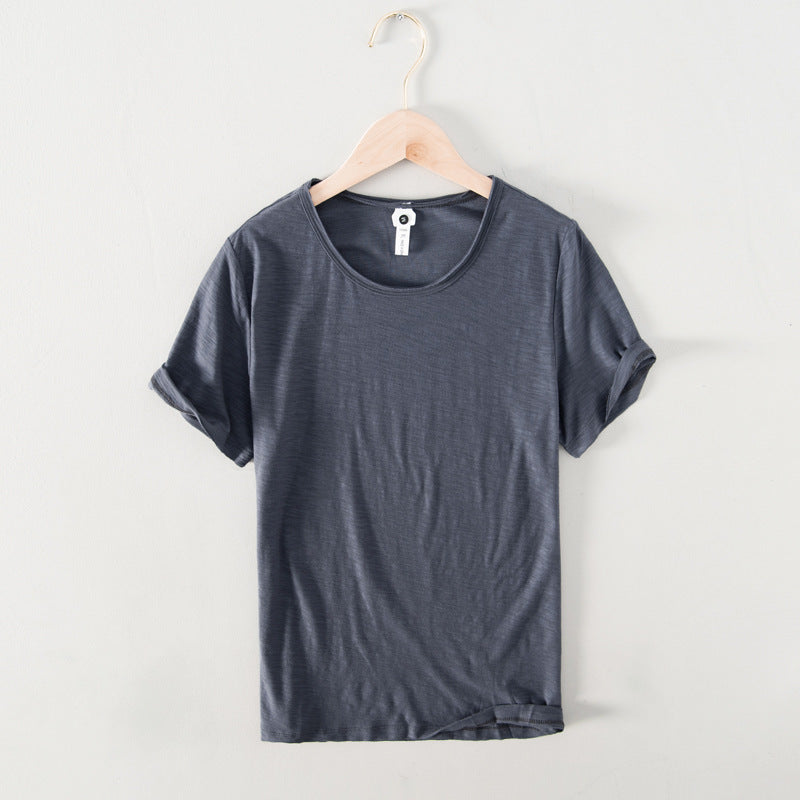 Tim – Ademend Kortemouwen T-shirt in Effen Kleur