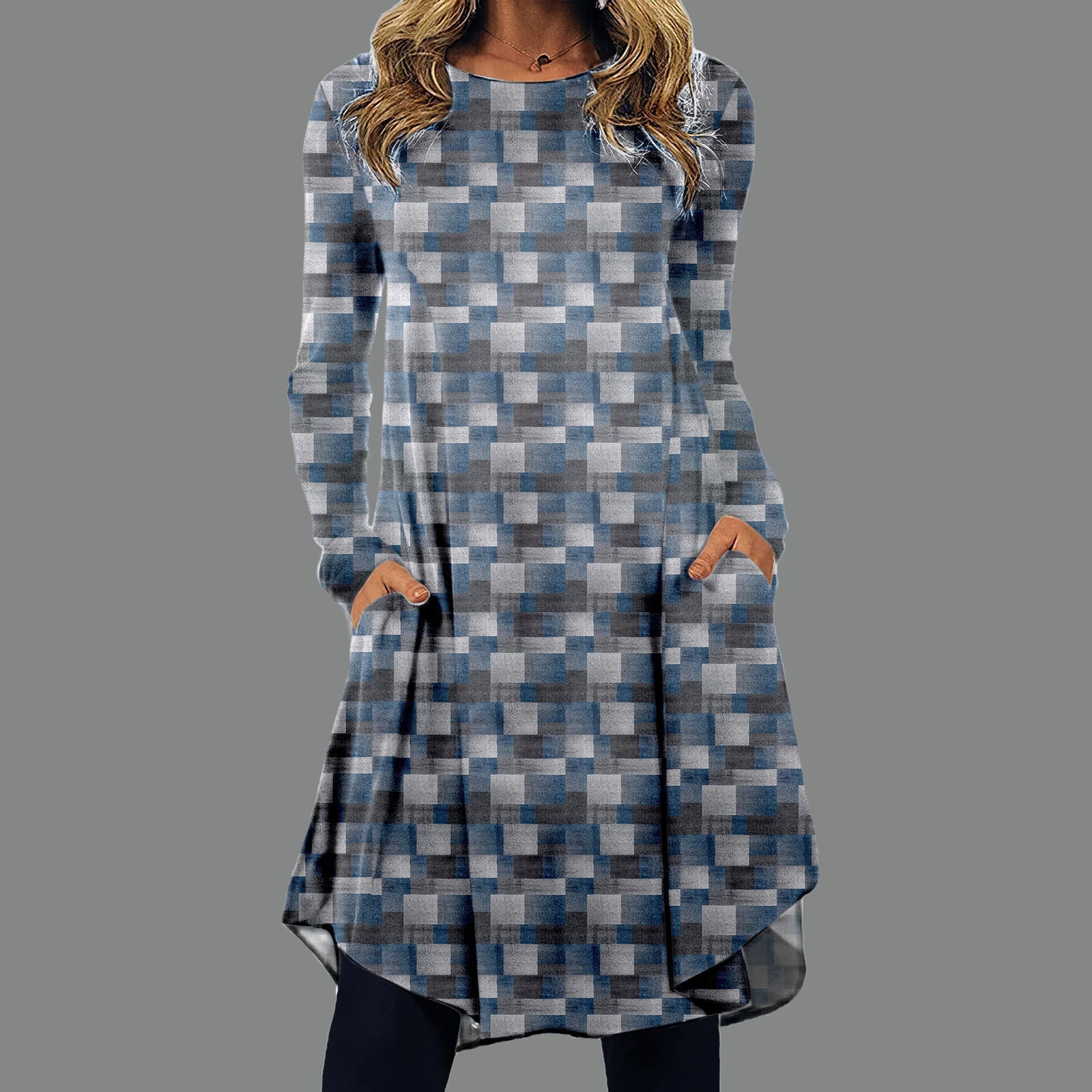 Angela – Jurk met Modieuze Gedrukte Tailleband