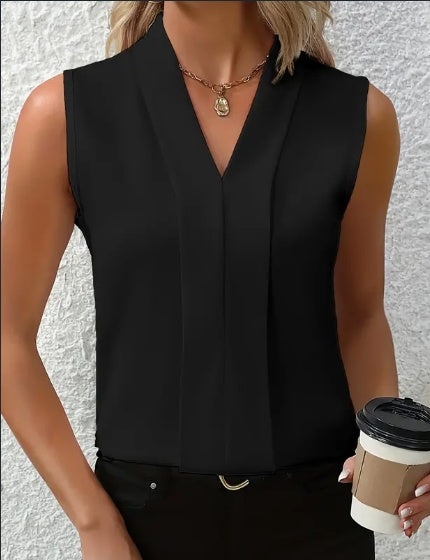 Danielle – Elegante Mouwloze V-Hals Blouse