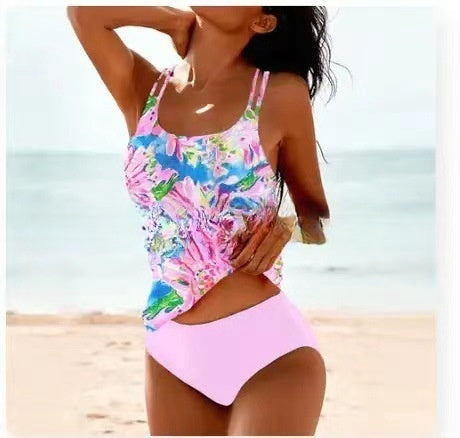 Dames tankini-set met etnisch patroon voor strand en zwembad