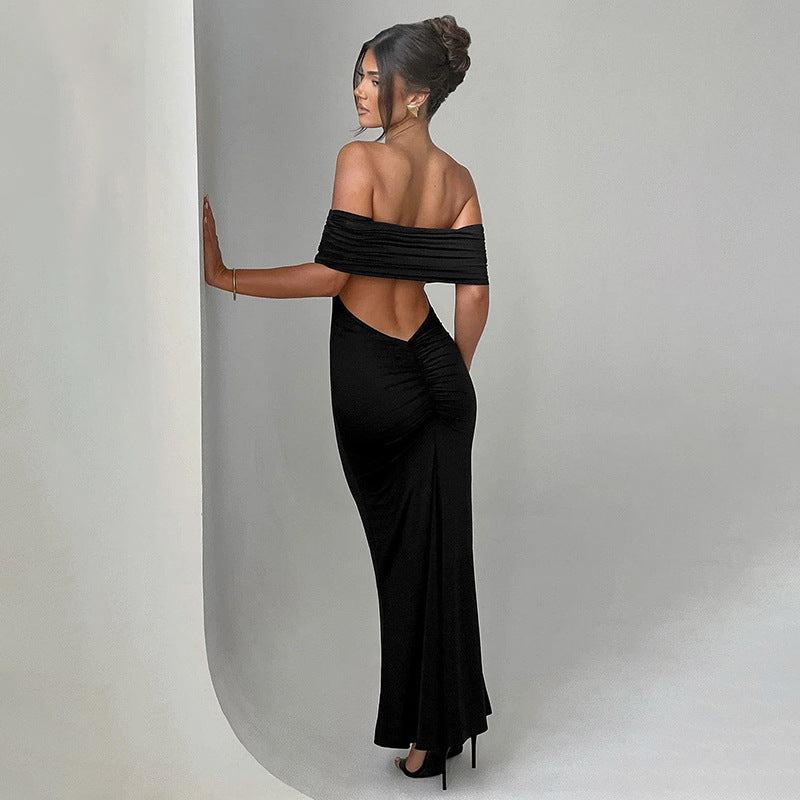 Julie – Sexy Rugloze Off-Shoulder Jurk