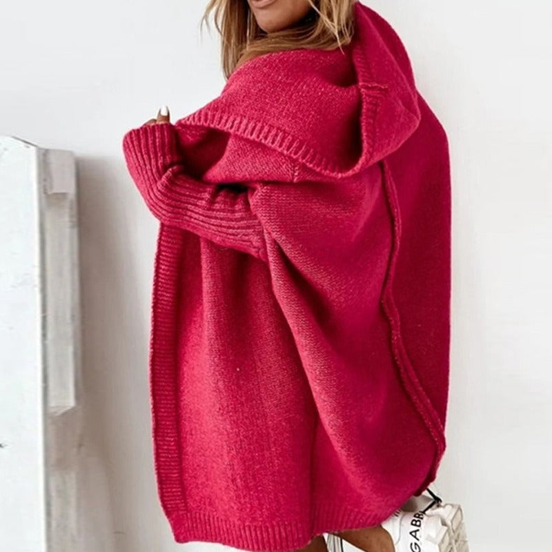 Dames Gebreide Oversized Cardigan met Capuchon – Comfortabele en Stijlvolle Keuze voor de Herfst