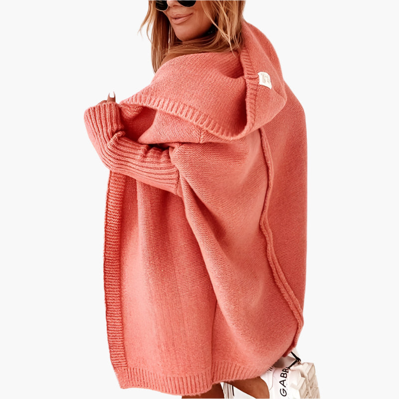Dames Gebreide Oversized Cardigan met Capuchon – Comfortabele en Stijlvolle Keuze voor de Herfst