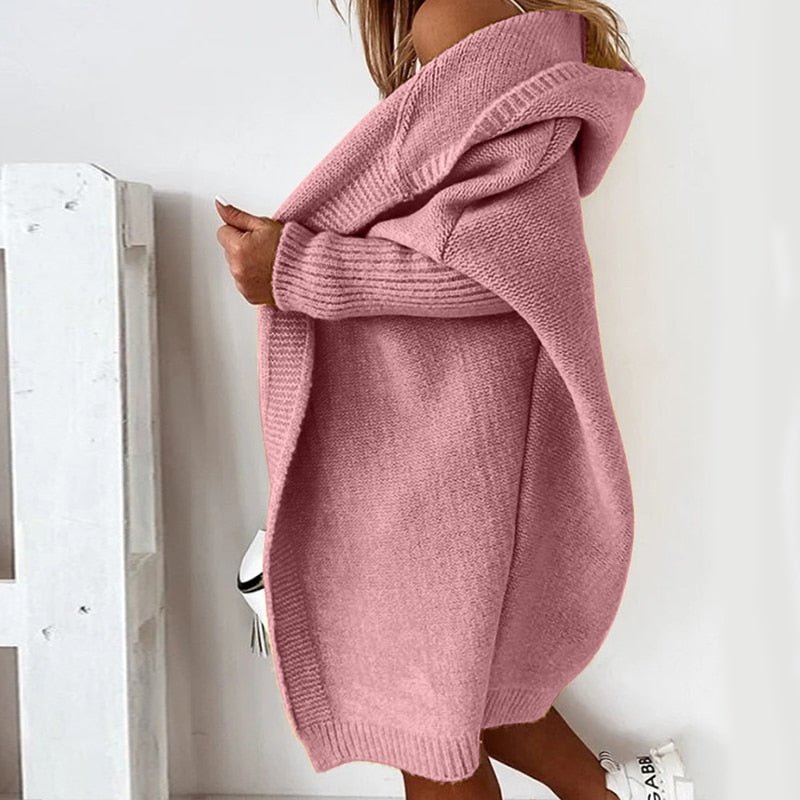 Dames Gebreide Oversized Cardigan met Capuchon – Comfortabele en Stijlvolle Keuze voor de Herfst