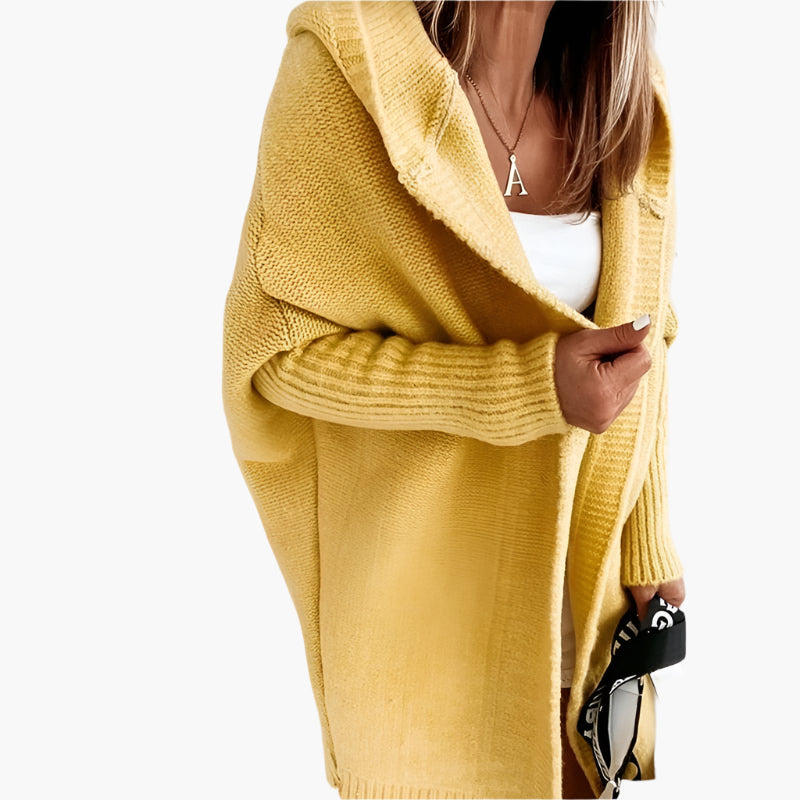 Dames Gebreide Oversized Cardigan met Capuchon – Comfortabele en Stijlvolle Keuze voor de Herfst