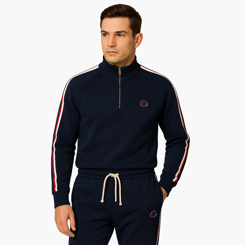 Heren Joggingpak Sportief & Casual – Comfortabele Set met Halve Rits