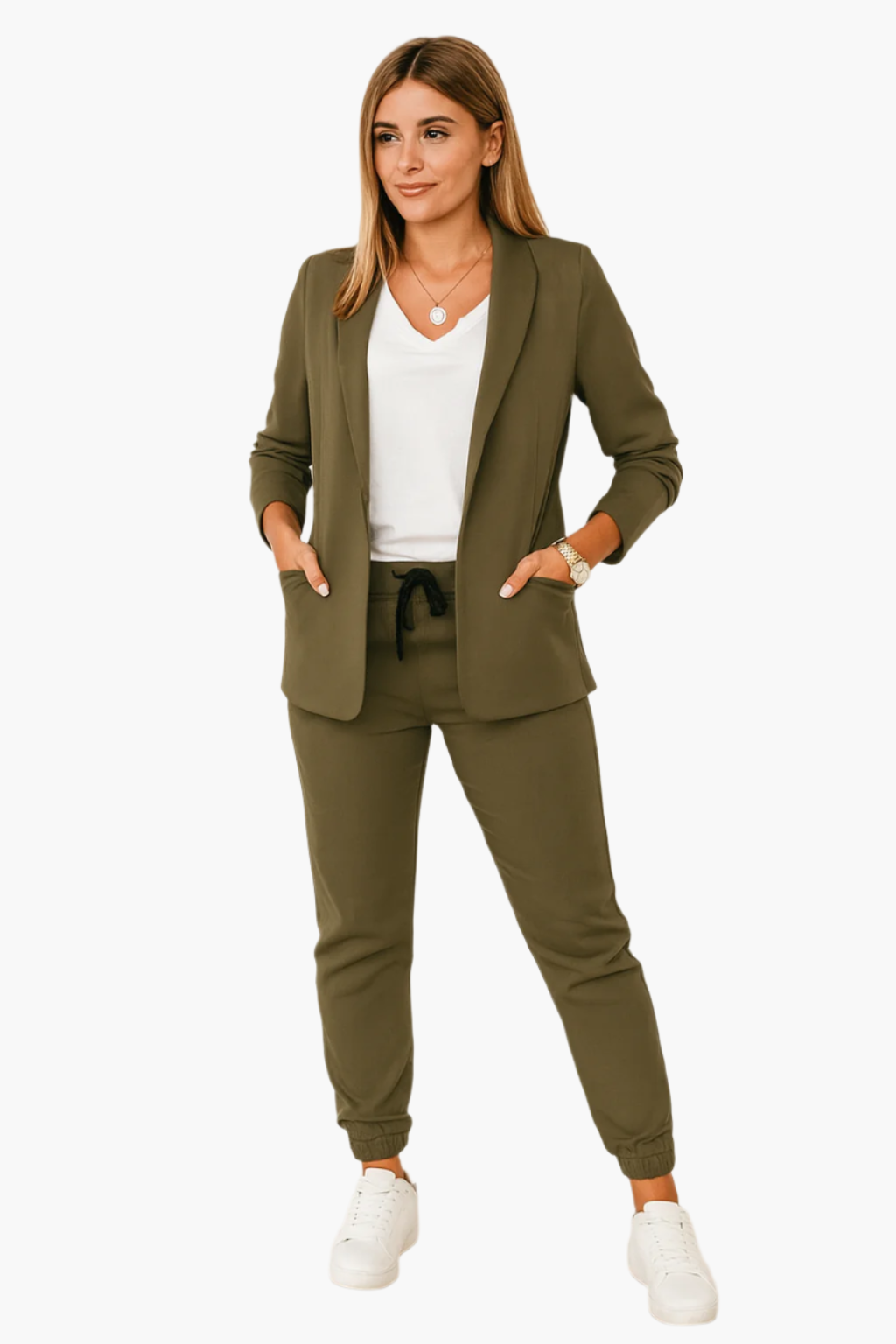 Dames Pak met Blazer en Broek in Moderne Pasvorm