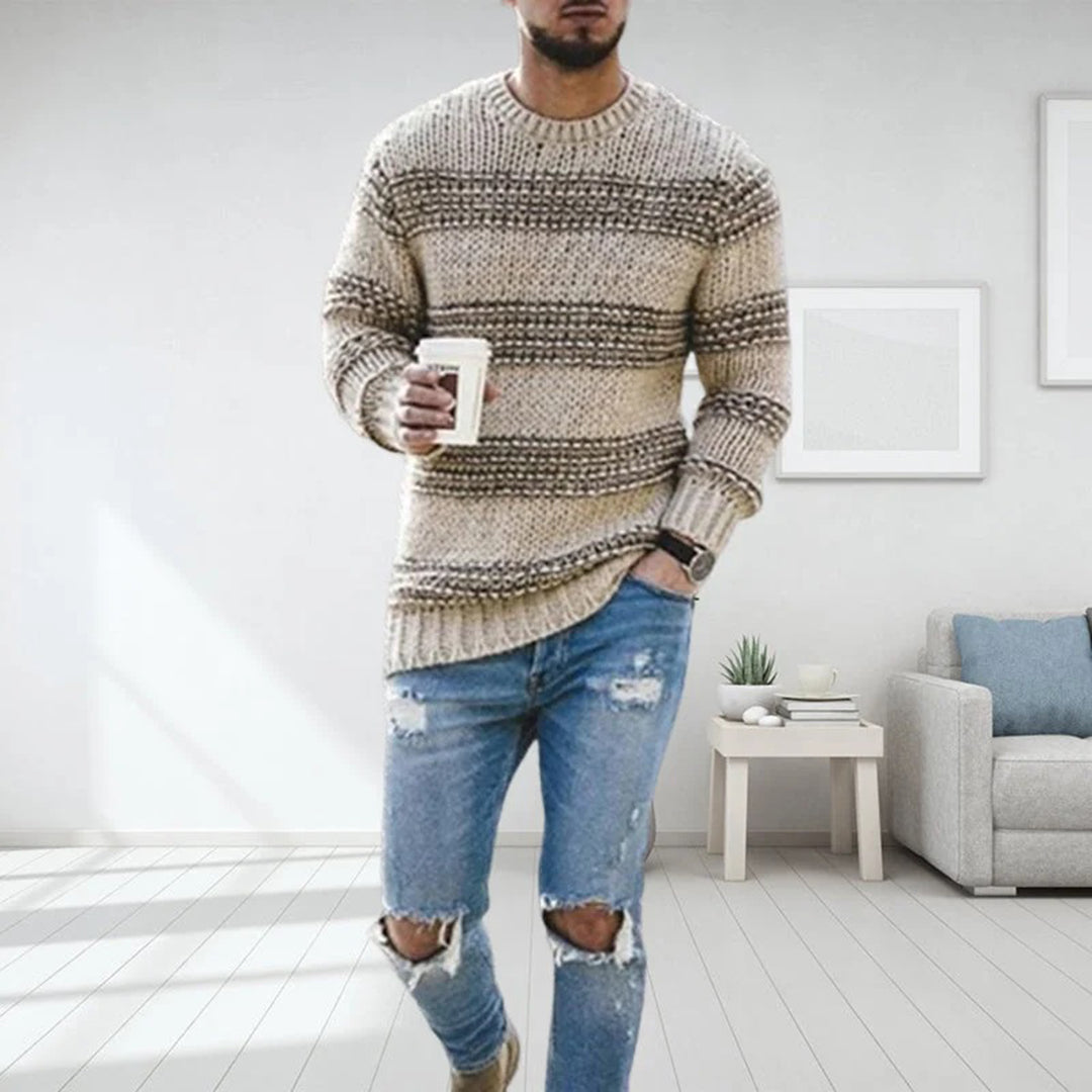 Heren Gebreide Noorse Wintertrui – Casual & Stijlvolle Comforttrui voor Dagelijks Gebruik