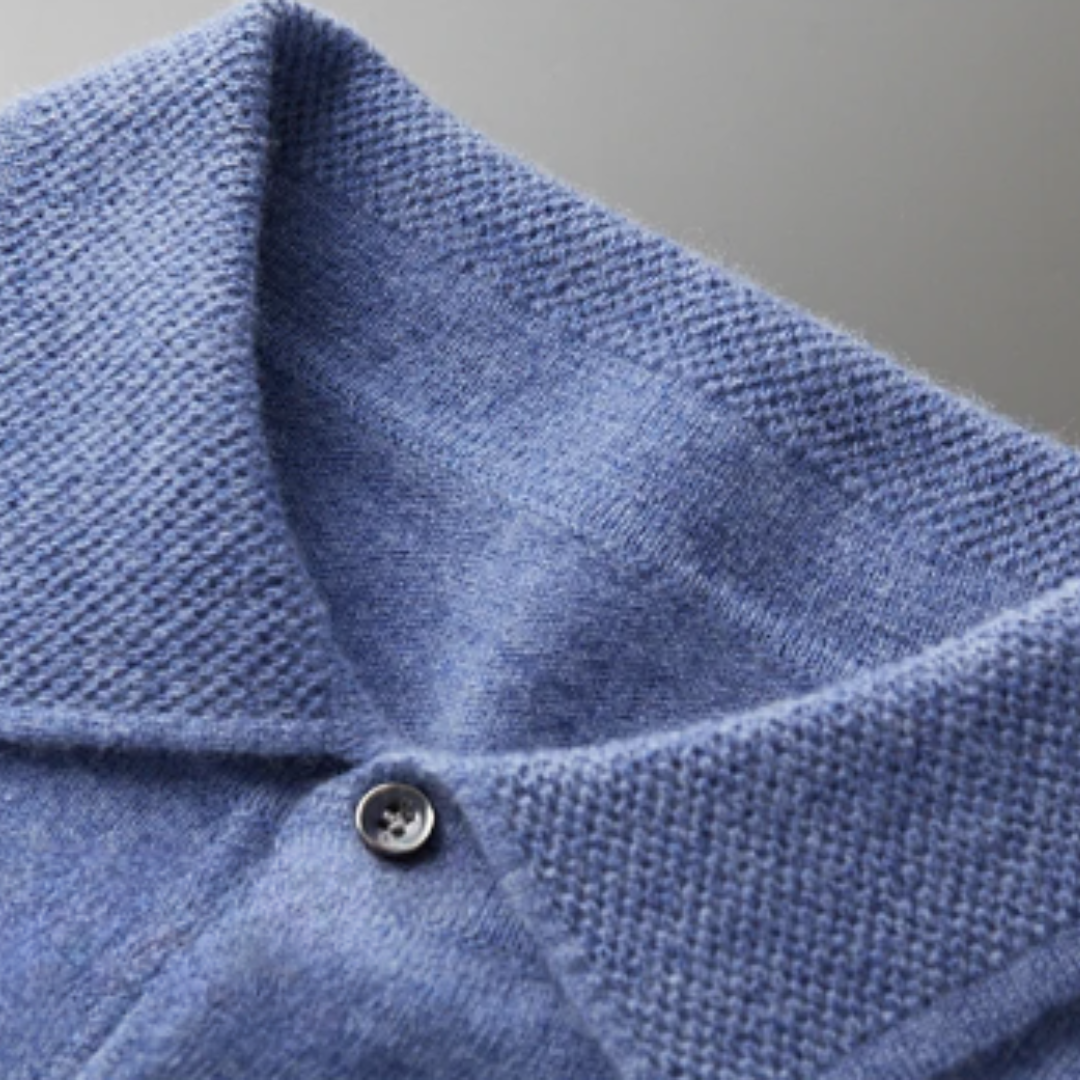 Heren Luxe Wol Polo Trui – Stijlvolle Klassieke Lange Mouwen voor Elke Gelegenheid