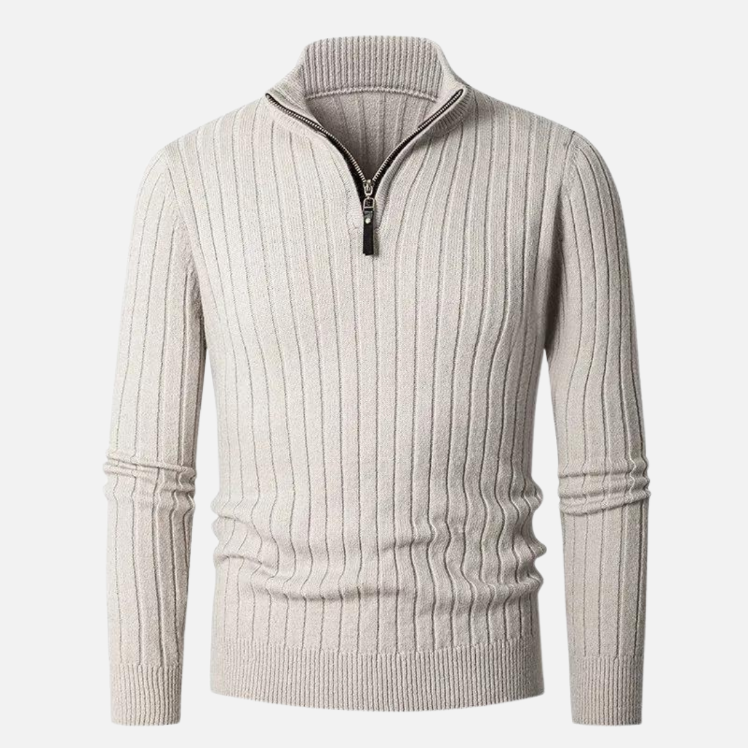 Heren Half-Zip Gebreide Trui – Casual & Comfortabel met Opstaande Kraag