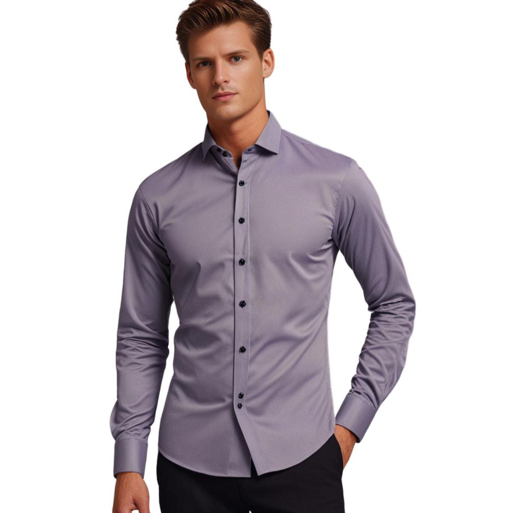 Heren Klassiek Stretch Overhemd – Slim Fit, Zakelijk & Casual Stijlvol Shirt
