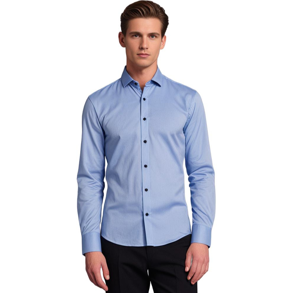 Heren Klassiek Stretch Overhemd – Slim Fit, Zakelijk & Casual Stijlvol Shirt