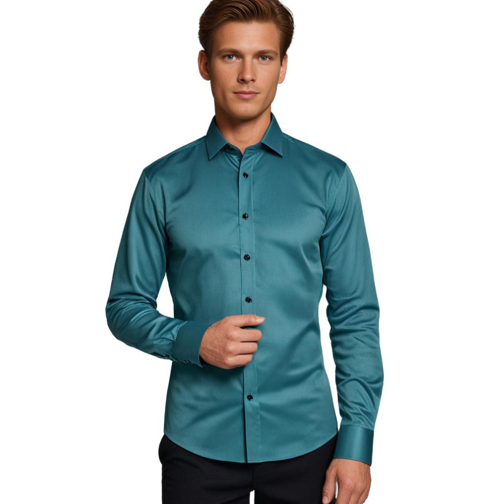Heren Klassiek Stretch Overhemd – Slim Fit, Zakelijk & Casual Stijlvol Shirt