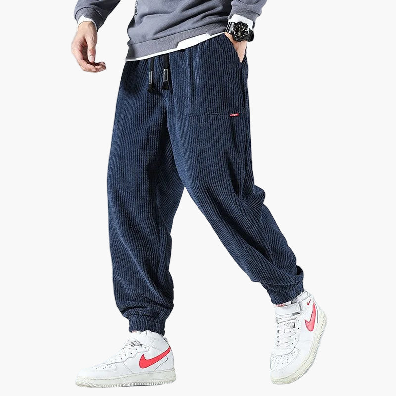 Heren Comfortabele Corduroy Joggingbroek Relaxed Fit voor Vrije Tijd en Sport