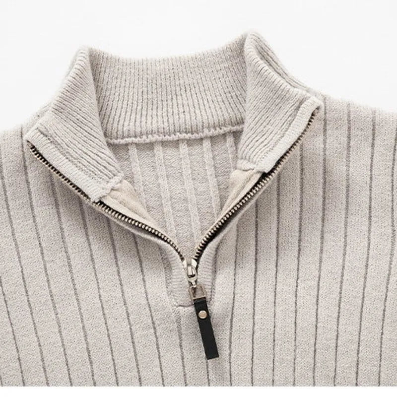 Heren Half-Zip Gebreide Trui – Casual & Comfortabel met Opstaande Kraag