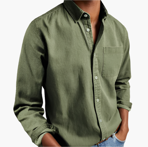 Heren Casual Denim Overhemd – Stijlvol Button-Down voor Dagelijks Gebruik