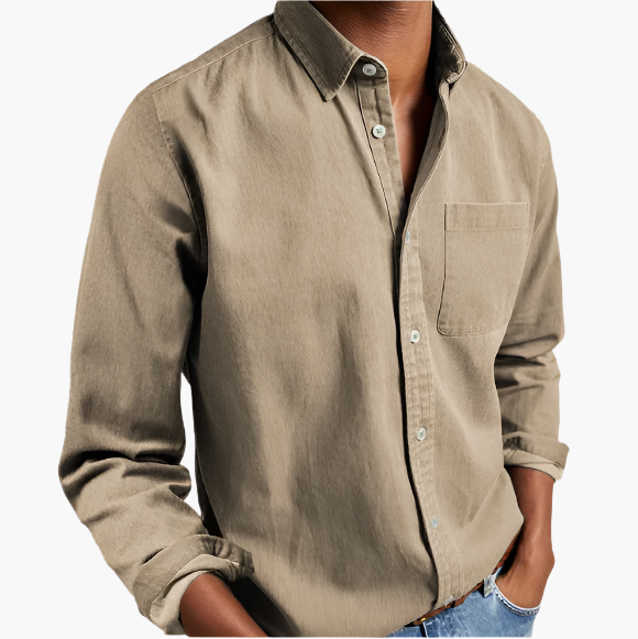 Heren Casual Denim Overhemd – Stijlvol Button-Down voor Dagelijks Gebruik