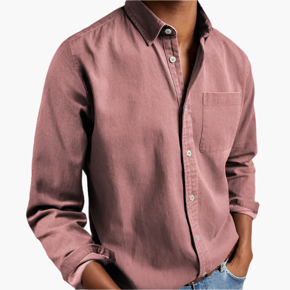 Heren Casual Denim Overhemd – Stijlvol Button-Down voor Dagelijks Gebruik