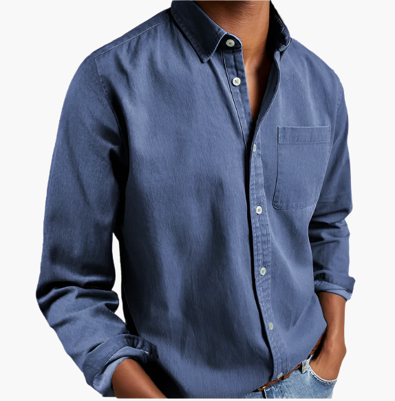 Heren Casual Denim Overhemd – Stijlvol Button-Down voor Dagelijks Gebruik