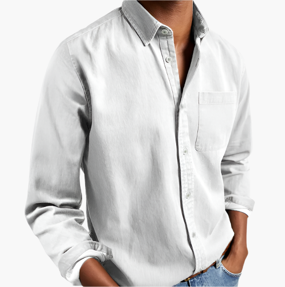 Heren Casual Denim Overhemd – Stijlvol Button-Down voor Dagelijks Gebruik