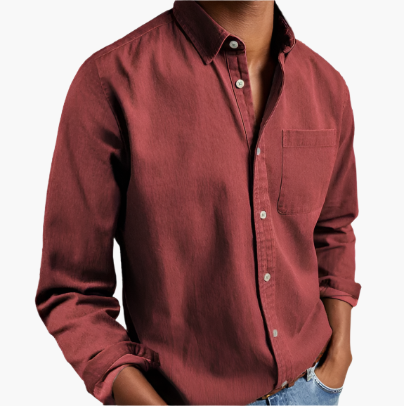 Heren Casual Denim Overhemd – Stijlvol Button-Down voor Dagelijks Gebruik