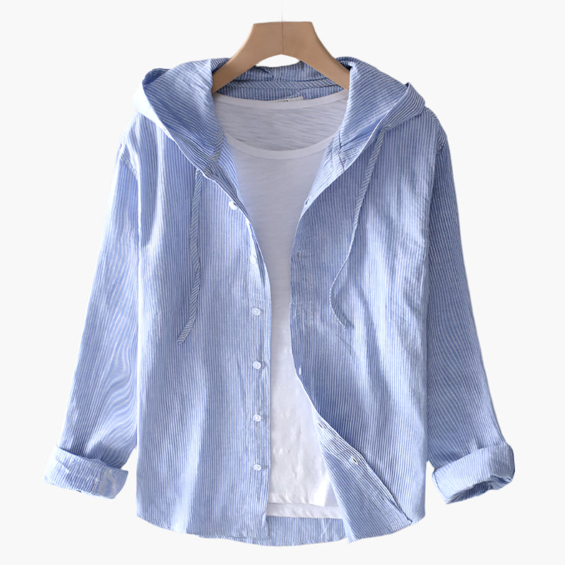 Dames Linnen Blouse met Capuchon – Tijdloze Stijl en Comfort voor Elke Gelegenheid