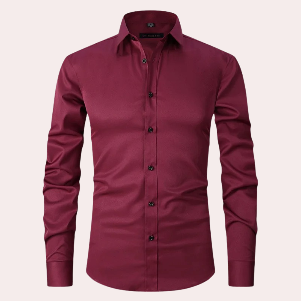 Heren Klassiek Stretch Overhemd – Slim Fit, Zakelijk & Casual Stijlvol Shirt