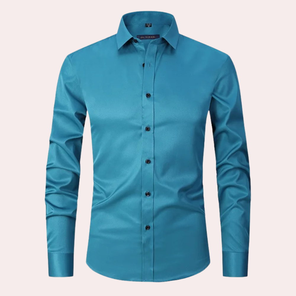 Heren Klassiek Stretch Overhemd – Slim Fit, Zakelijk & Casual Stijlvol Shirt