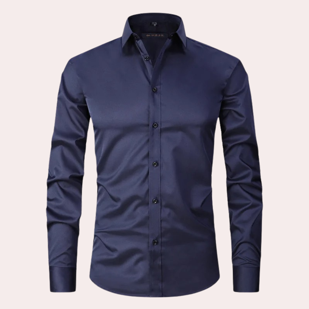 Heren Klassiek Stretch Overhemd – Slim Fit, Zakelijk & Casual Stijlvol Shirt