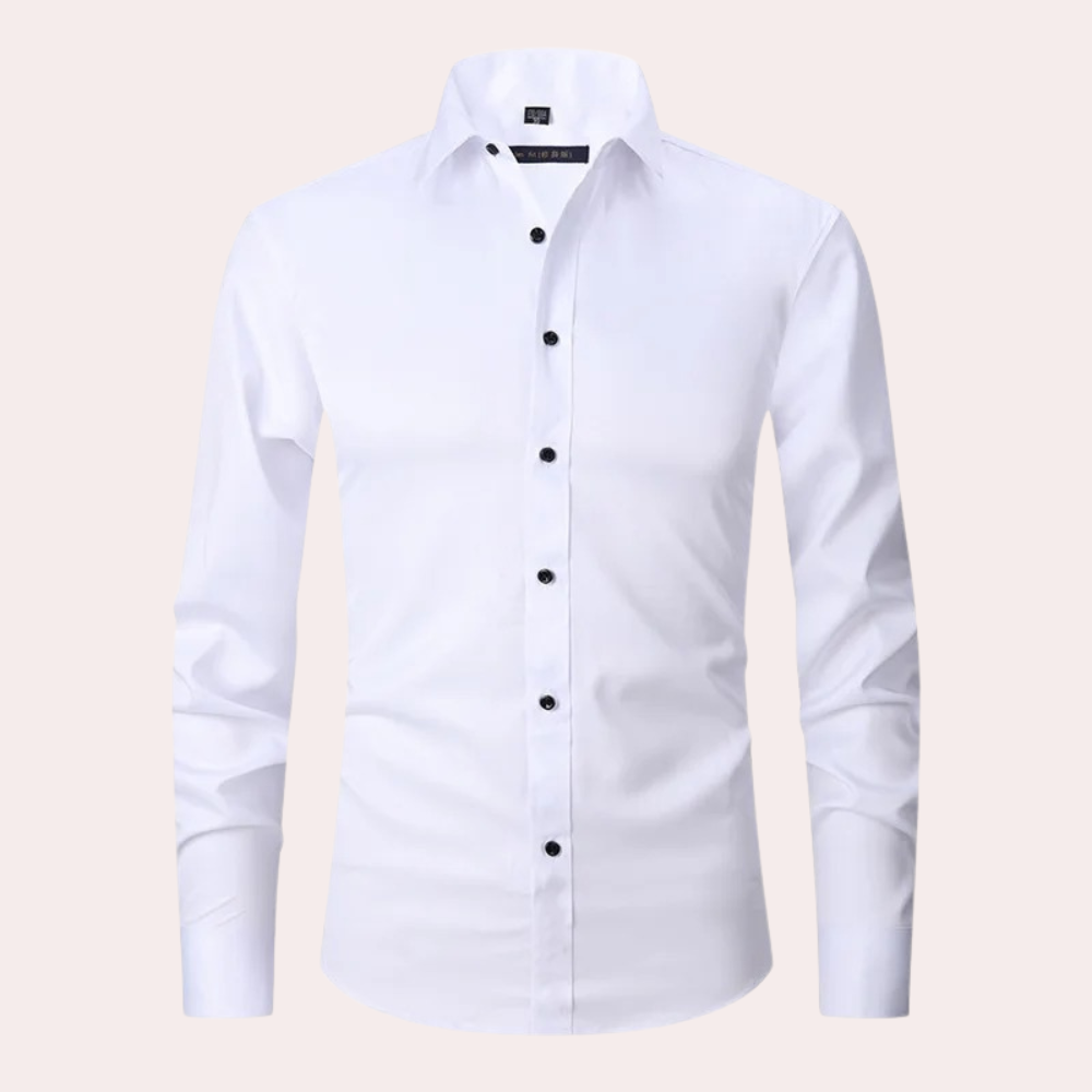 Heren Klassiek Stretch Overhemd – Slim Fit, Zakelijk & Casual Stijlvol Shirt