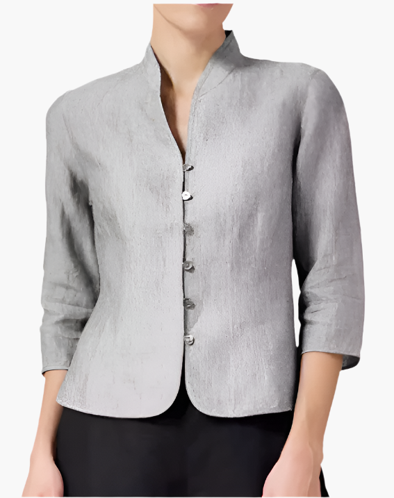 Dames Blazer – Elegante Getailleerde Jas met Opstaande Kraag voor Zakelijke en Feestelijke Gelegenheden