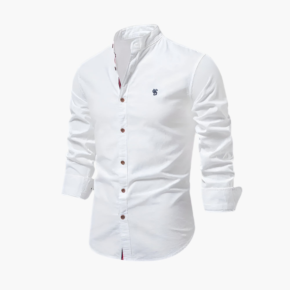 Heren Overhemd Casual Stijlvolle Lange Mouw Kraagloos